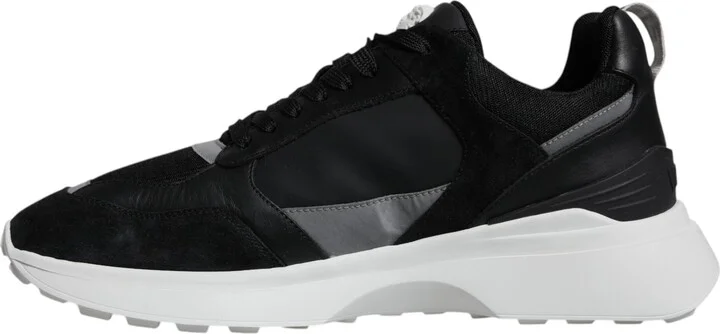 Black Canvas Quad Fabric Medusa Low Top Sneaker Men's Shoes - Image 5