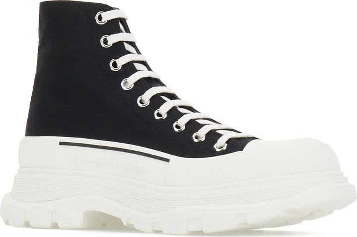 Black Canvas Tread Slick Sneakers - Image 2