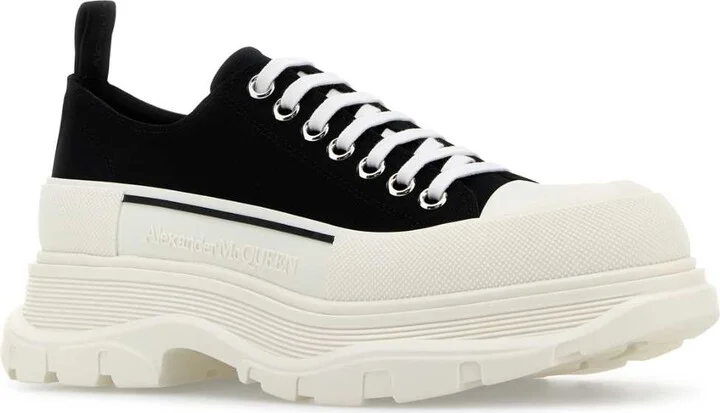 Black Canvas Tread Slick Sneakers - Image 2