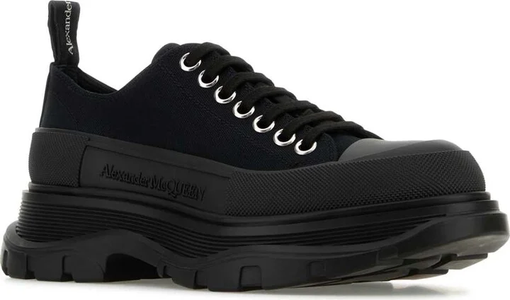 Black Canvas Tread Slick Sneakers - Image 2