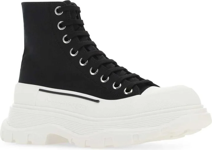 Black Canvas Tread Slick Sneakers - Image 2