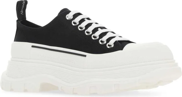 Black Canvas Tread Slick Sneakers - Image 2
