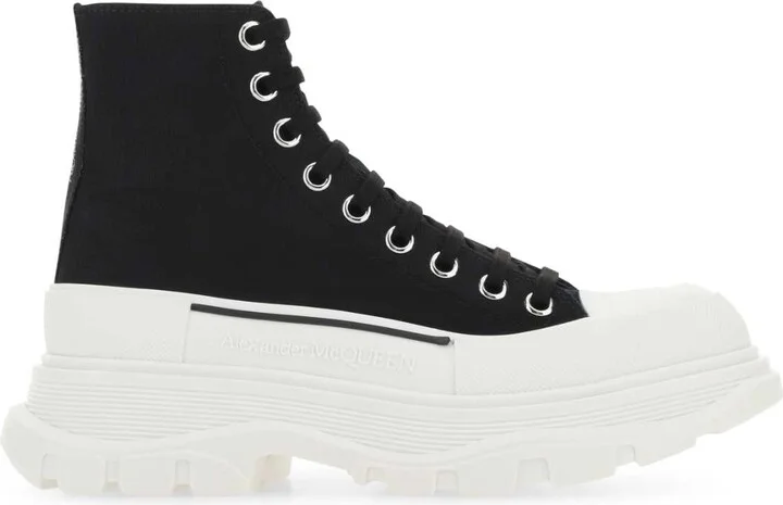 Black Canvas Tread Slick Sneakers