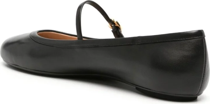 Black Carla Leather Ballet Pumps - Image 3