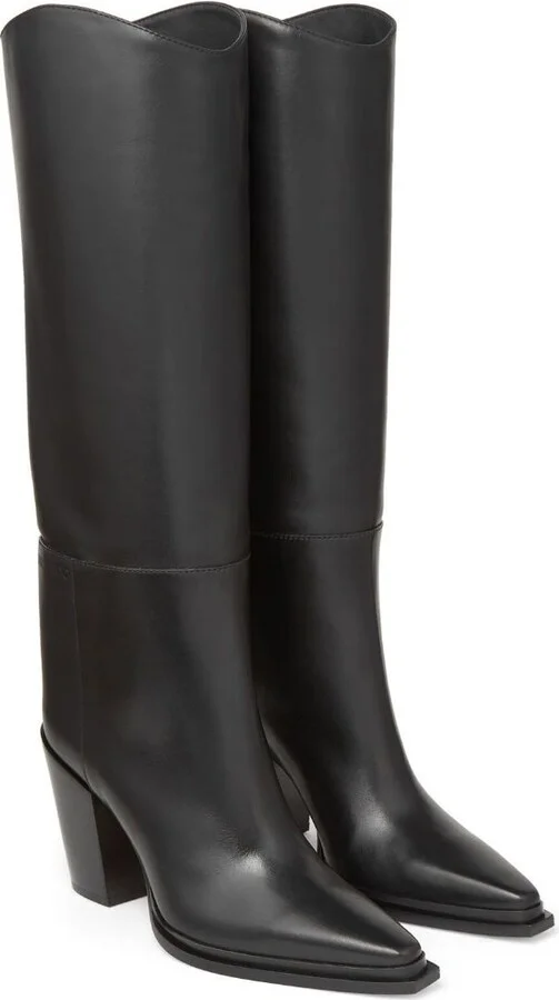 Black Cece 80 Leather Knee-High Boots - Image 2