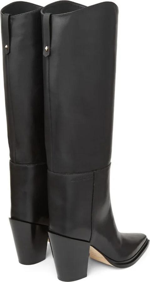 Black Cece 80 Leather Knee-High Boots - Image 3
