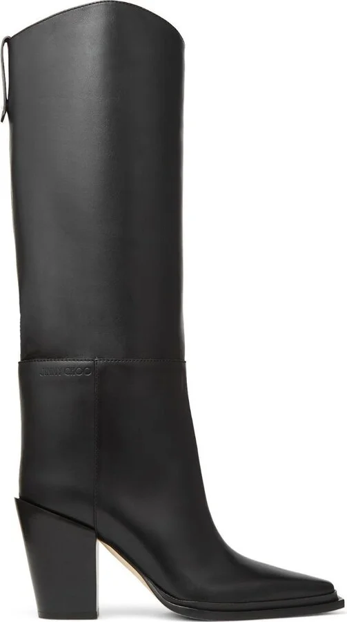 Black Cece 80 Leather Knee-High Boots