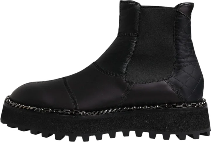 Black Chelsea Boots Leather Slip On Men's Shoes (Pre-Owned) - Image 6