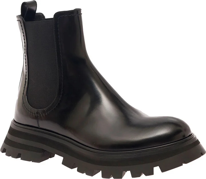 Black Chelsea Boots With Elastic Inserts In Smooth Leather Woman - Image 2