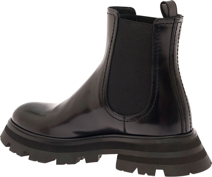 Black Chelsea Boots With Elastic Inserts In Smooth Leather Woman - Image 3