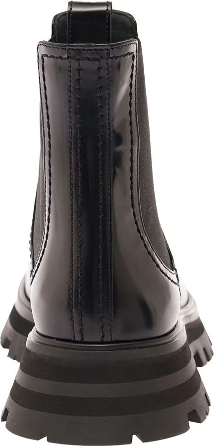 Black Chelsea Boots With Elastic Inserts In Smooth Leather Woman - Image 4