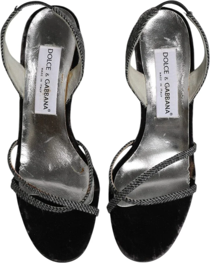 Black Chevron High Heels Sandals Women's Shoes (Pre-Owned) - Image 3