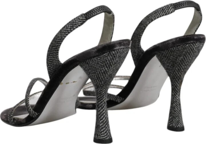 Black Chevron High Heels Sandals Women's Shoes (Pre-Owned) - Image 5