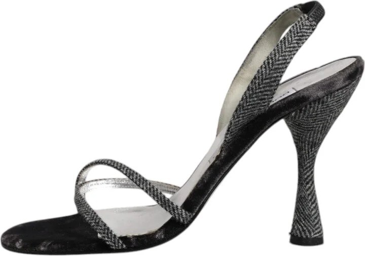 Black Chevron High Heels Sandals Women's Shoes (Pre-Owned) - Image 6