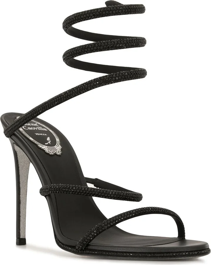 Black Cleo Crystal Embellished Sandals - Image 2