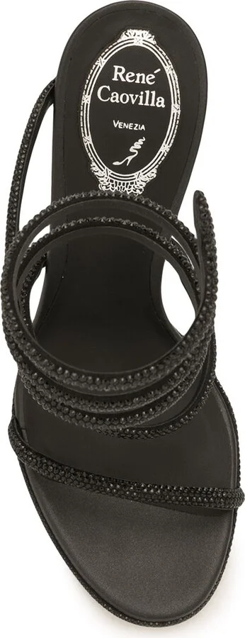 Black Cleo Crystal Embellished Sandals - Image 4