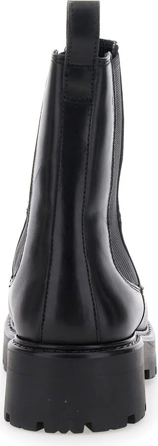 Black Cosmo Ankle Boots With Elasticated Inserts In Leather Woman - Image 4