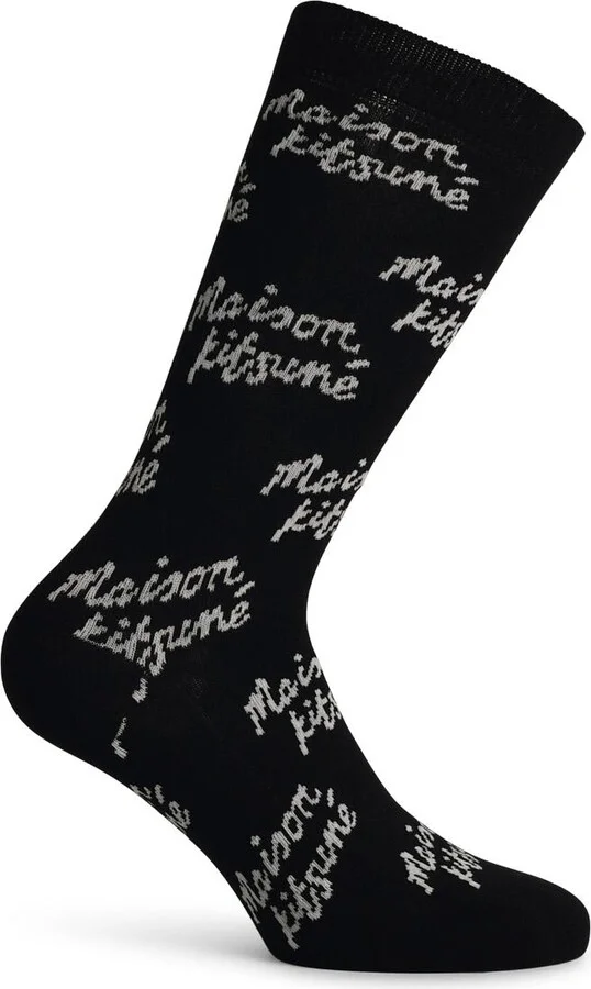 Black Cotton Blend Socks