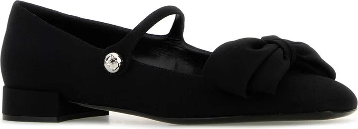Black Crepe Bowjane Ballerinas - Image 2