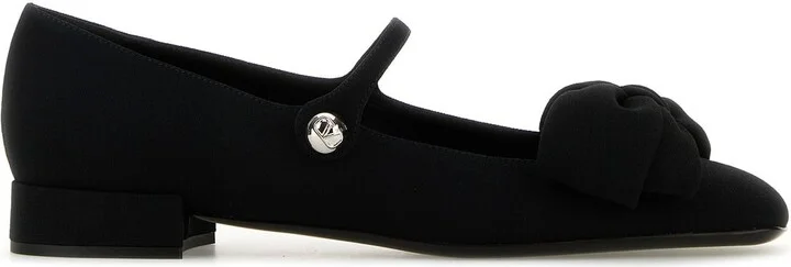 Black crepe Bowjane ballerinas