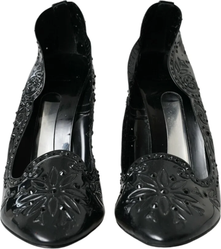Black Crystal CINDERELLA Heels Pumps Women's Shoes - Image 2
