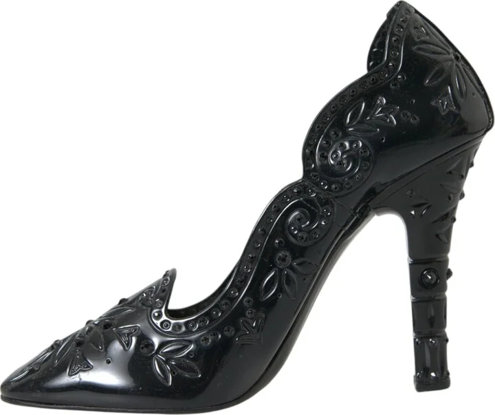 Black Crystal CINDERELLA Heels Pumps Women's Shoes - Image 5