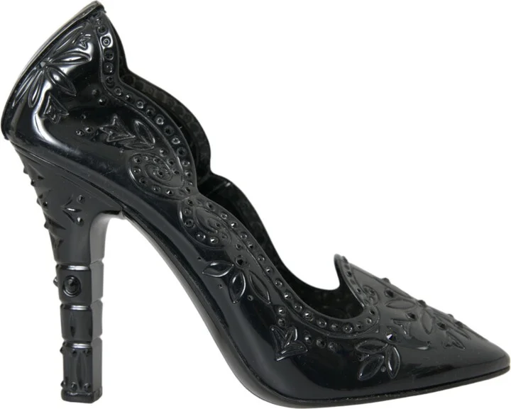 Black Crystal CINDERELLA Heels Pumps Women's Shoes