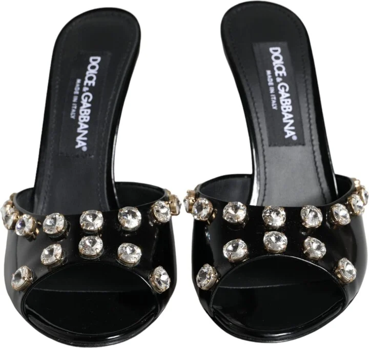 Black Crystal Heels Keira Sandals Women's Shoes - Image 2