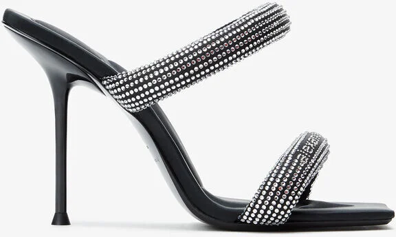 Black Crystal Hotfix Julie Tubular Sandals