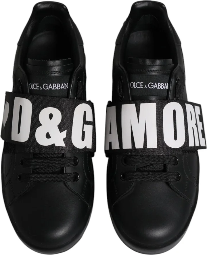 Black D&G AMORE Low Top Sneakers Women's Shoes - Image 3