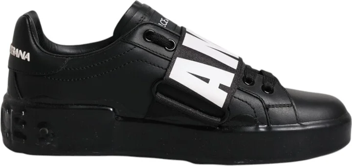 Black D&G AMORE Low Top Sneakers Women's Shoes
