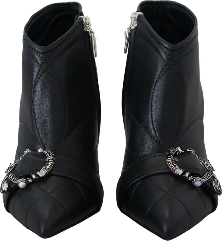 Black Devotion Quilted Buckled Ankle Boots Women's Shoes - Image 2