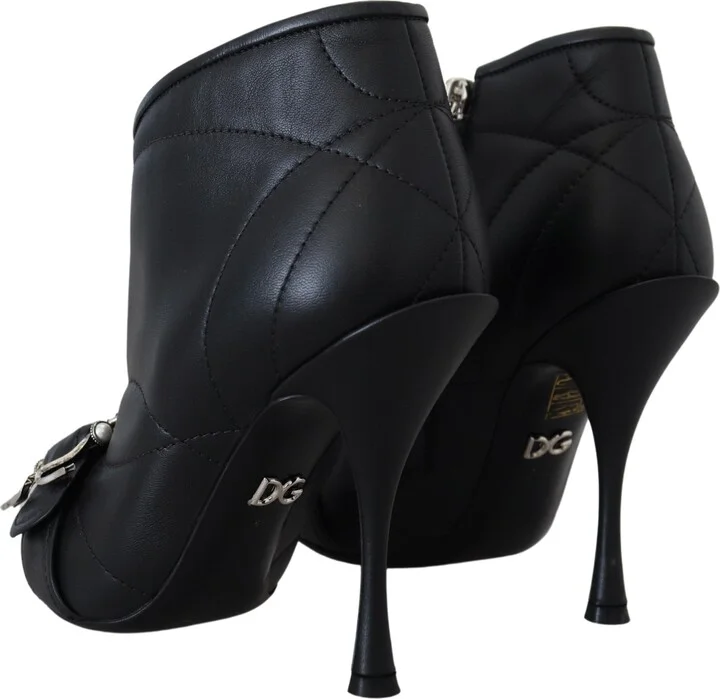 Black Devotion Quilted Buckled Ankle Boots Women's Shoes - Image 4