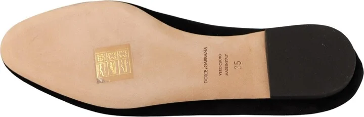 Black DG Sacred Heart Patch Slip On Flat Women's Shoes - Image 6