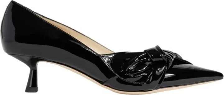 Black Elinor 45 Patent Pointed-Toe Pumps