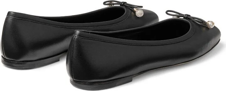 Black Elme Leather Ballerina Shoes - Image 3