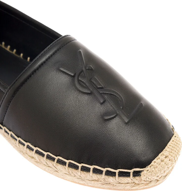 Black Espadrilles With Logo In Leather Woman - Image 4