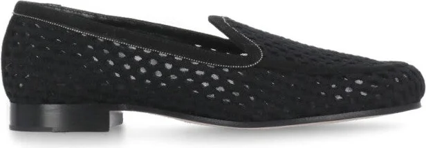 Black Fabiana Filippi Fabric And Leather Loafers