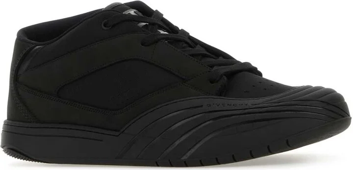 Black Fabric And Leather Skate Sneakers - Image 2