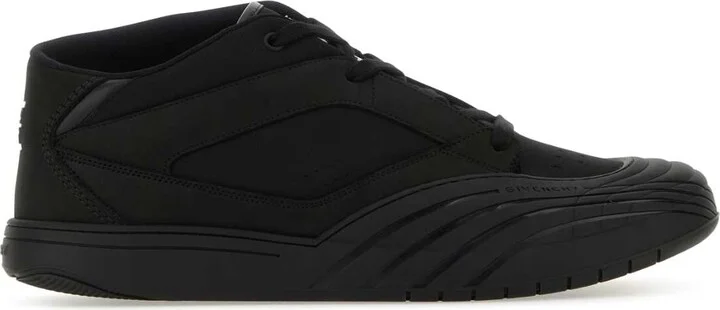 Black Fabric And Leather Skate Sneakers