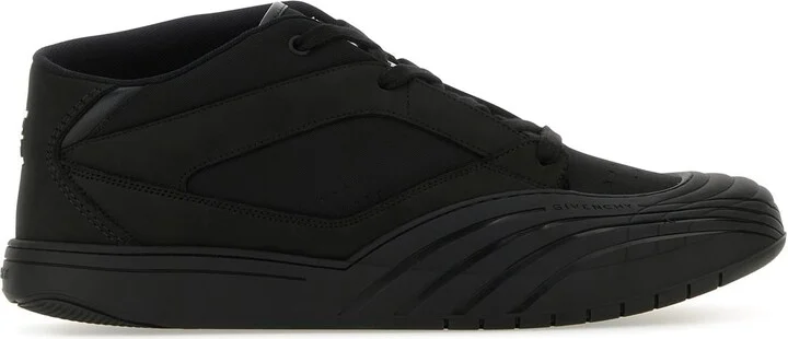 Black fabric and leather Skate sneakers