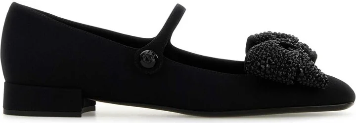 Black Fabric Ballerinas