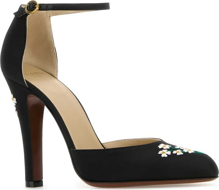 Black Fabric Hi Dolly Pumps - Image 2