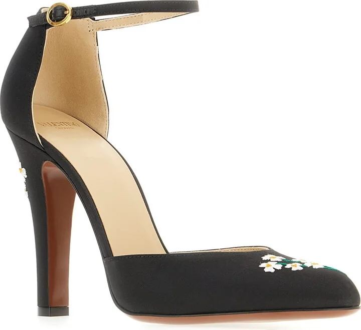 Black Fabric Hi Dolly Pumps - Image 2