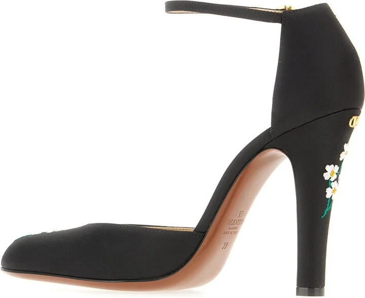 Black Fabric Hi Dolly Pumps - Image 3