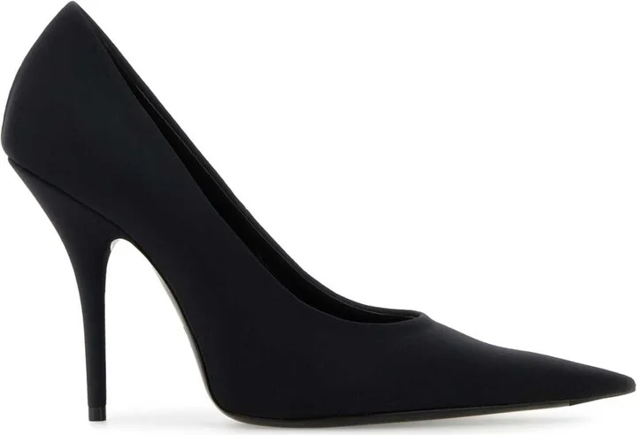 Black Fabric Knife Pumps