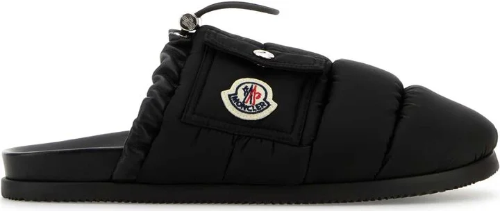 Black Fabric Mon Pocket Slippers