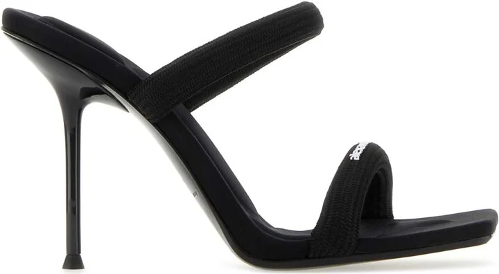 Black Fabric Mules