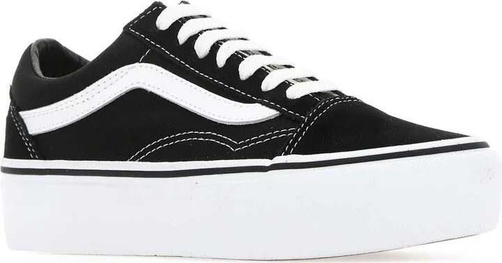 Black Fabric Old Skool Platform Sneakers - Image 2