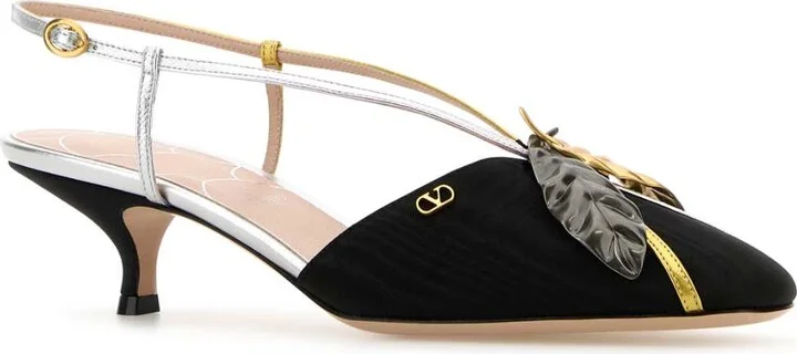 Black Fabric Pumps - Image 2